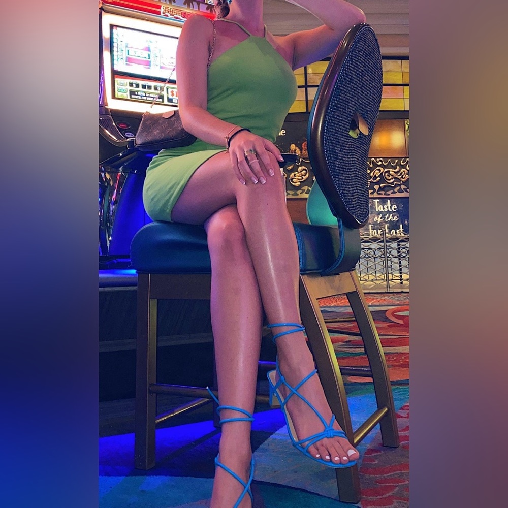 ZARA green halter mini Dress